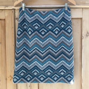 Etcetera Chevron Geometric Knit Skirt Size 4